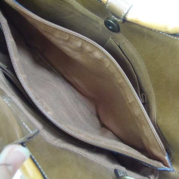 Vintage Relic Canvas Faux Bamboo Handles Haute Hippie BoHo Chic Retro Mod GoGo - Picture 10 of 11